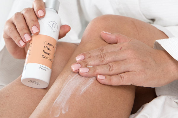 The Camel Soap Factory Skincare applying body rescue cream contract manufacturing private label