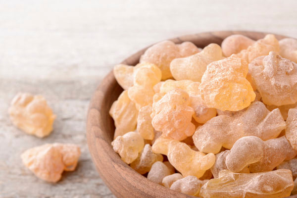 The Camel Soap Factory natural raw frankincense in wooden bowl