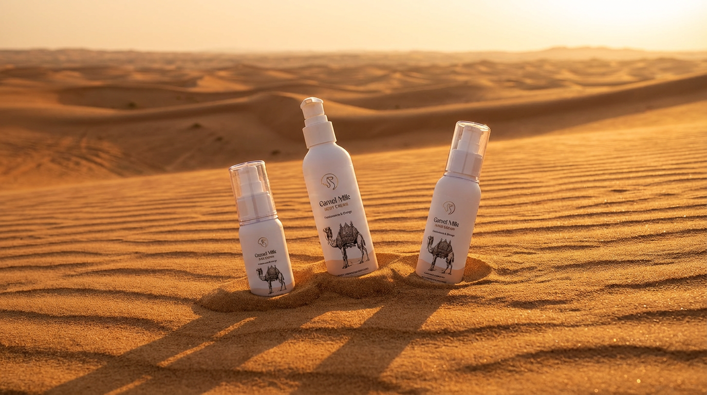 Camel Milk Creams in desert
